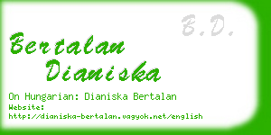 bertalan dianiska business card